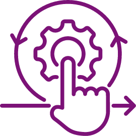 A digital hand icon, representing digital innovation